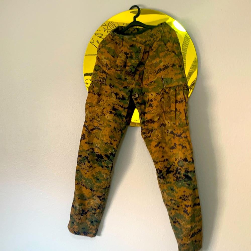Punk rock bleached distressed 28 regular digi military cargo pants